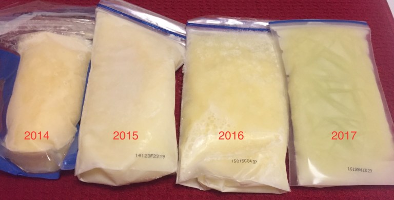 Four bags of milk